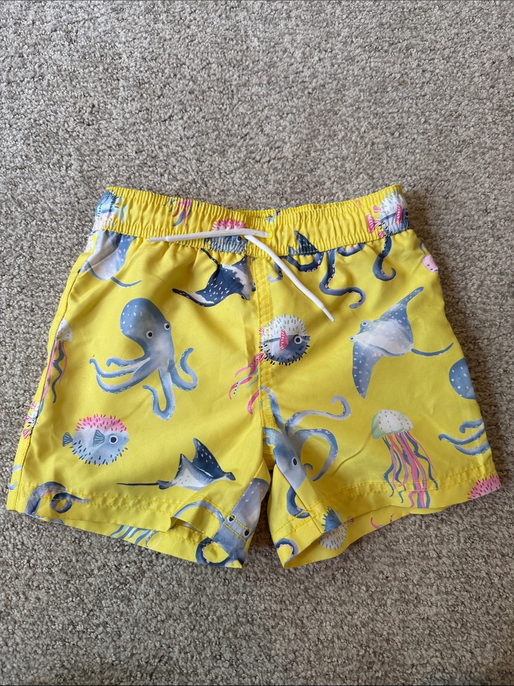 Janie and Jack Yellow Sea Life Swim Trunks